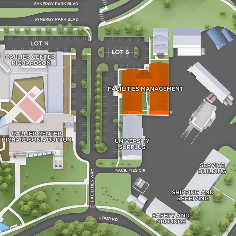 Interactive Map to the Facilities Management Building