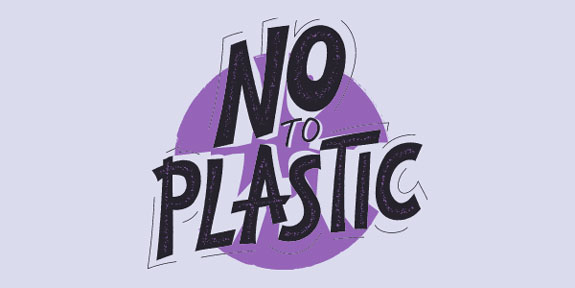 Reduce Single-Use Plastics on UTD Campus. A sign saying 'No To Plastic'.
