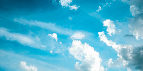 Be Air Aware. Clouds racing across the sky.