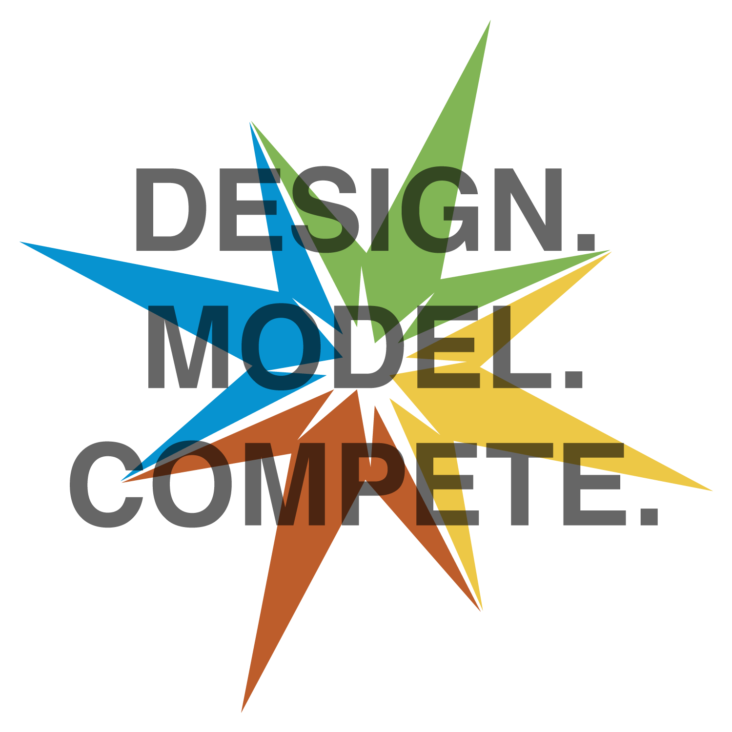 The logo of the National Renewable Energy Laboratory Solar District Cup, over which appear the words “Design. Model. Compete.”.