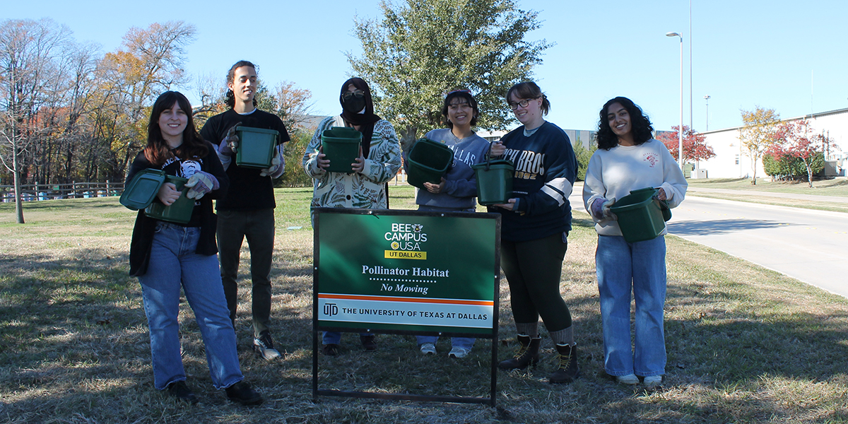 Spreading native plant seed to supplement pollinator habitat.