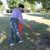 Picking up litter and trash around campus during a Campus Cleanup event.