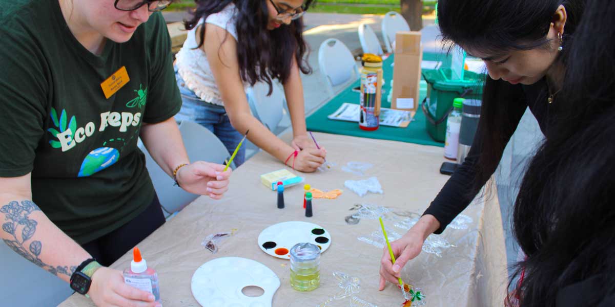 Making butterfly art.